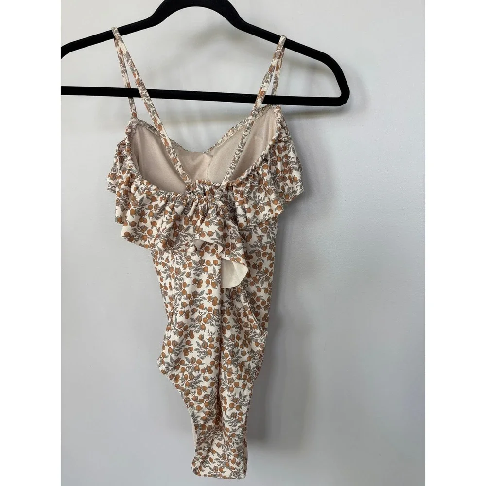 Konges Slojd Peony Mommy Swimsuit Orangery Beige Floral Ruffle One‎ Piece Small